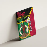 Vanuatu Nakamal and Plumeria Flowers Canvas Wall Art Polynesian Pattern