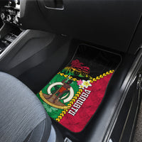 Vanuatu Nakamal and Plumeria Flowers Car Mats Polynesian Pattern