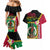 Vanuatu Nakamal and Plumeria Flowers Couples Matching Mermaid Dress and Hawaiian Shirt Polynesian Pattern