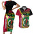 Vanuatu Nakamal and Plumeria Flowers Couples Matching Short Sleeve Bodycon Dress and Hawaiian Shirt Polynesian Pattern