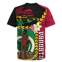 Vanuatu Nakamal and Plumeria Flowers Rugby Jersey Polynesian Pattern