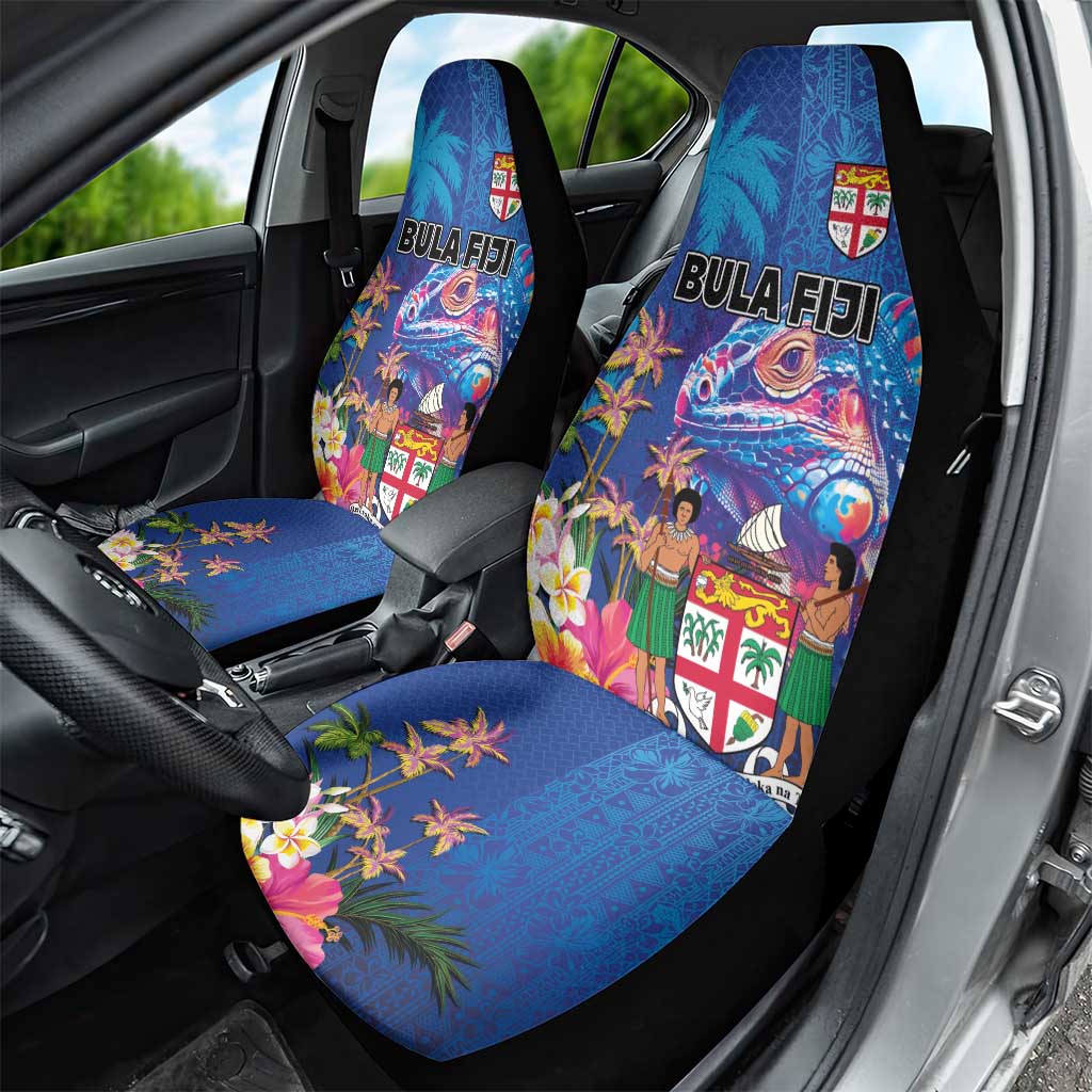 Fiji Bula Car Seat Cover Tropical Plants with Palm Tree and Iguana Colorful