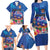 Fiji Bula Family Matching Long Sleeve Bodycon Dress and Hawaiian Shirt Tropical Plants with Palm Tree and Iguana Colorful
