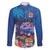 Fiji Bula Family Matching Mermaid Dress and Hawaiian Shirt Tropical Plants with Palm Tree and Iguana Colorful