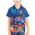 Fiji Bula Family Matching Mermaid Dress and Hawaiian Shirt Tropical Plants with Palm Tree and Iguana Colorful