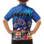 Fiji Bula Family Matching Short Sleeve Bodycon Dress and Hawaiian Shirt Tropical Plants with Palm Tree and Iguana Colorful