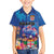 Fiji Bula Family Matching Tank Maxi Dress and Hawaiian Shirt Tropical Plants with Palm Tree and Iguana Colorful