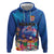Fiji Bula Hoodie Tropical Plants with Palm Tree and Iguana Colorful