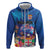 Fiji Bula Hoodie Tropical Plants with Palm Tree and Iguana Colorful