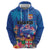 Fiji Bula Hoodie Tropical Plants with Palm Tree and Iguana Colorful