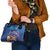 Fiji Bula Shoulder Handbag Tropical Plants with Palm Tree and Iguana Colorful
