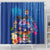 Fiji Bula Shower Curtain Tropical Plants with Palm Tree and Iguana Colorful