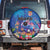 Fiji Bula Spare Tire Cover Tropical Plants with Palm Tree and Iguana Colorful
