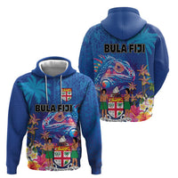 Fiji Bula Zip Hoodie Tropical Plants with Palm Tree and Iguana Colorful LT03 - Polynesian Pride