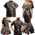 Fiji Traditional Masi Family Matching Mermaid Dress and Hawaiian Shirt Tapa Art Palm Leaves Pattern