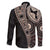Fiji Traditional Masi Family Matching Mermaid Dress and Hawaiian Shirt Tapa Art Palm Leaves Pattern