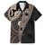 Fiji Traditional Masi Family Matching Short Sleeve Bodycon Dress and Hawaiian Shirt Tapa Art Palm Leaves Pattern