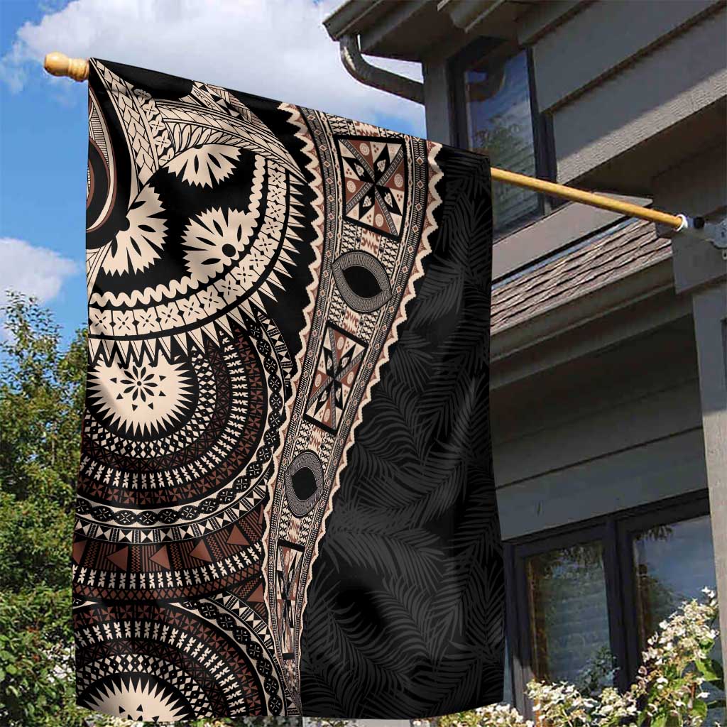 Fiji Traditional Masi Garden Flag Tapa Art Palm Leaves Pattern