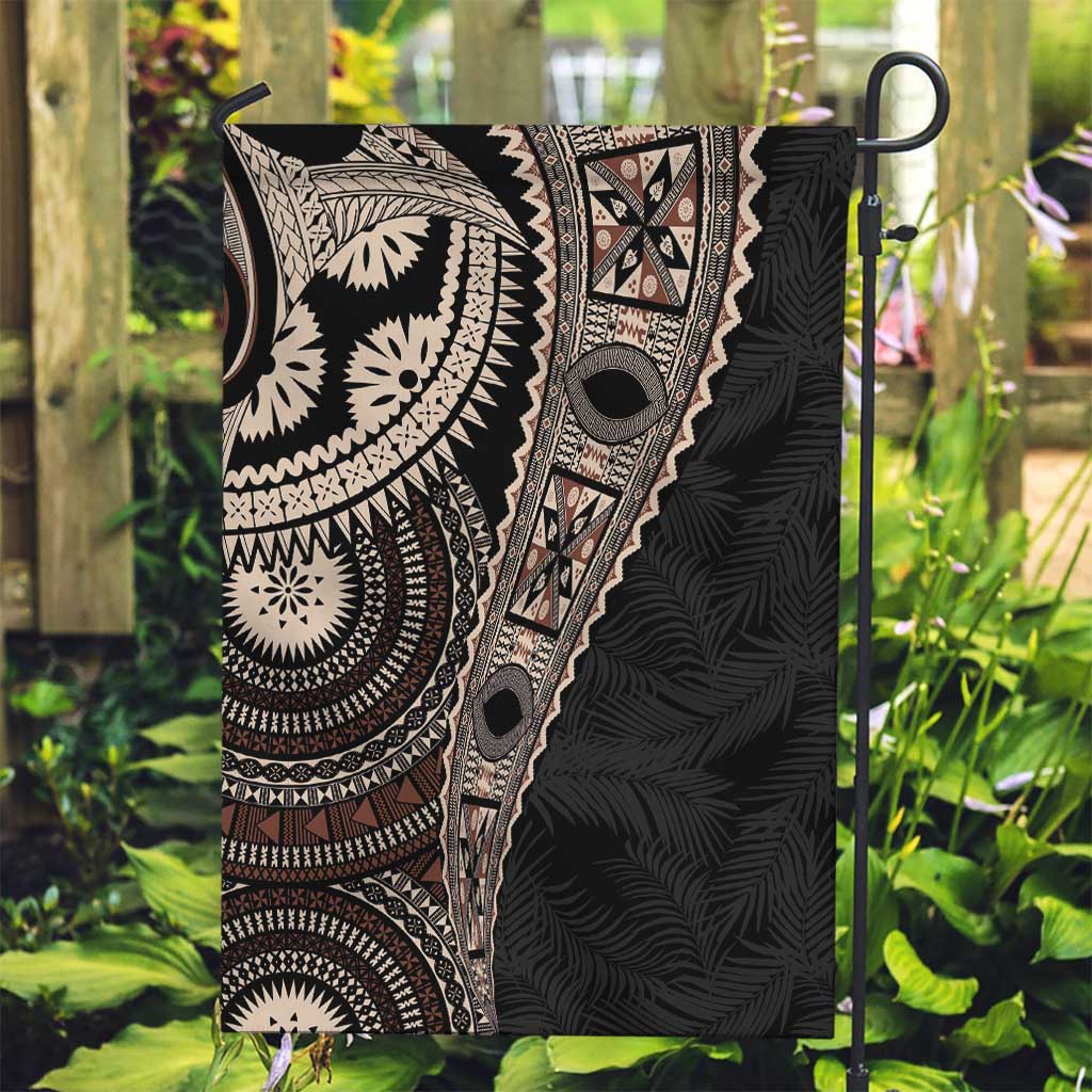 Fiji Traditional Masi Garden Flag Tapa Art Palm Leaves Pattern