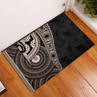 Fiji Traditional Masi Rubber Doormat Tapa Art Palm Leaves Pattern