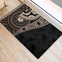 Fiji Traditional Masi Rubber Doormat Tapa Art Palm Leaves Pattern