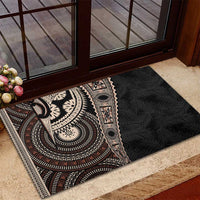 Fiji Traditional Masi Rubber Doormat Tapa Art Palm Leaves Pattern