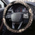 Fiji Traditional Masi Steering Wheel Cover Tapa Art Palm Leaves Pattern