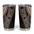 Fiji Traditional Masi Tumbler Cup Tapa Art Palm Leaves Pattern