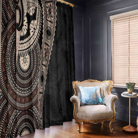 Fiji Traditional Masi Window Curtain Tapa Art Palm Leaves Pattern