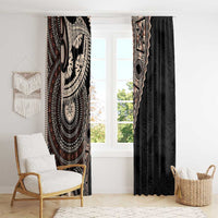Fiji Traditional Masi Window Curtain Tapa Art Palm Leaves Pattern