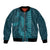 Aloha Hawaii Whale Kakau and Polynesian Tattoo Bomber Jacket Turquoise Color