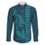 Aloha Hawaii Whale Kakau and Polynesian Tattoo Family Matching Tank Maxi Dress and Hawaiian Shirt Turquoise Color