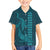 Aloha Hawaii Whale Kakau and Polynesian Tattoo Family Matching Tank Maxi Dress and Hawaiian Shirt Turquoise Color