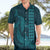 Aloha Hawaii Whale Kakau and Polynesian Tattoo Hawaiian Shirt Turquoise Color