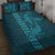 Aloha Hawaii Whale Kakau and Polynesian Tattoo Quilt Bed Set Turquoise Color