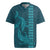 Aloha Hawaii Whale Kakau and Polynesian Tattoo Rugby Jersey Turquoise Color