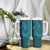 Aloha Hawaii Whale Kakau and Polynesian Tattoo Tumbler With Handle Turquoise Color