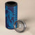 Aloha Hawaii Whale Kakau and Polynesian Tattoo 4 in 1 Can Cooler Tumbler Dark Navy Color