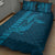 Aloha Hawaii Whale Kakau and Polynesian Tattoo Quilt Bed Set Light Blue Color