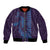 Aloha Hawaii Whale Kakau and Polynesian Tattoo Bomber Jacket Purple Color