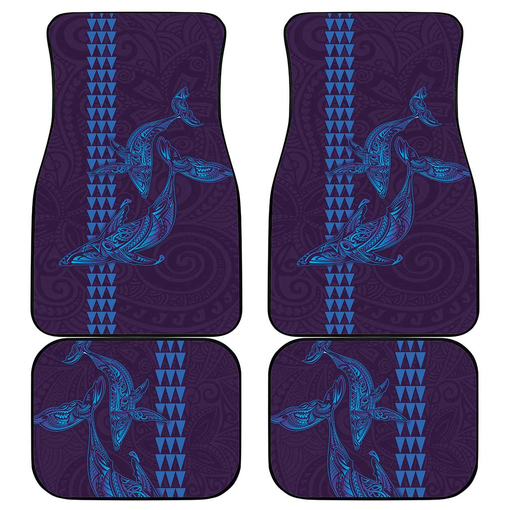 Aloha Hawaii Whale Kakau and Polynesian Tattoo Car Mats Purple Color