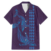 Aloha Hawaii Whale Kakau and Polynesian Tattoo Family Matching Mermaid Dress and Hawaiian Shirt Purple Color