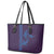 Aloha Hawaii Whale Kakau and Polynesian Tattoo Leather Tote Bag Purple Color