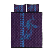 Aloha Hawaii Whale Kakau and Polynesian Tattoo Quilt Bed Set Purple Color