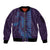 Aloha Hawaii Whale Kakau and Polynesian Tattoo Sleeve Zip Bomber Jacket Purple Color