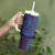 Aloha Hawaii Whale Kakau and Polynesian Tattoo Tumbler With Handle Purple Color