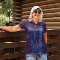 Aloha Hawaii Whale Kakau and Polynesian Tattoo Women Polo Shirt Purple Color LT03 - Polynesian Pride