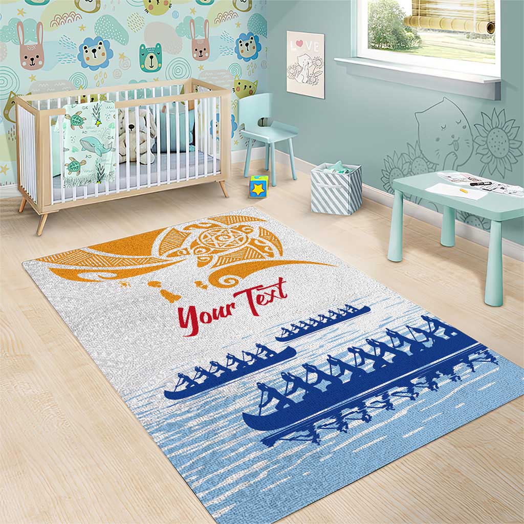 Personalised Hawaiki Nui Va'a French Polynesian Pattern Area Rug White Color