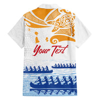 Personalised Hawaiki Nui Va'a French Polynesian Pattern Family Matching Summer Maxi Dress and Hawaiian Shirt White Color LT03 - Polynesian Pride