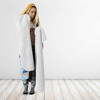 Personalised Hawaiki Nui Va'a French Polynesian Pattern Hooded Blanket White Color